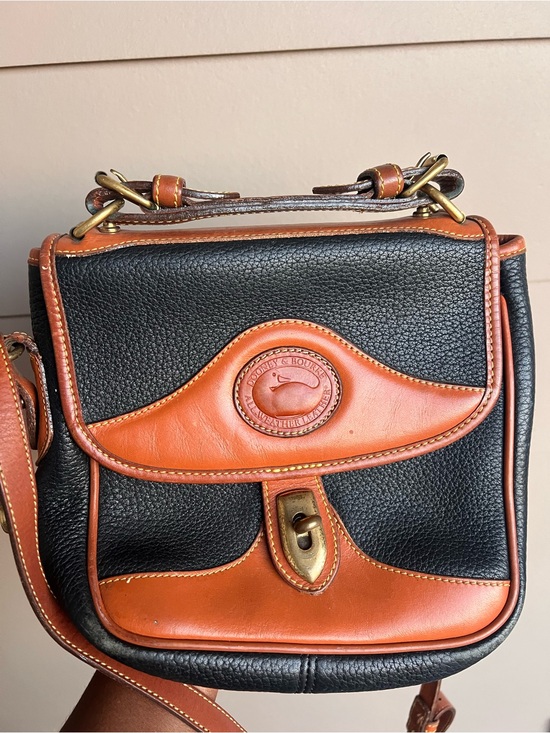 Dooney & Bourke Handbags - Dooney & Bourke Black and Brown Pebbled Leather Crossbody Bag